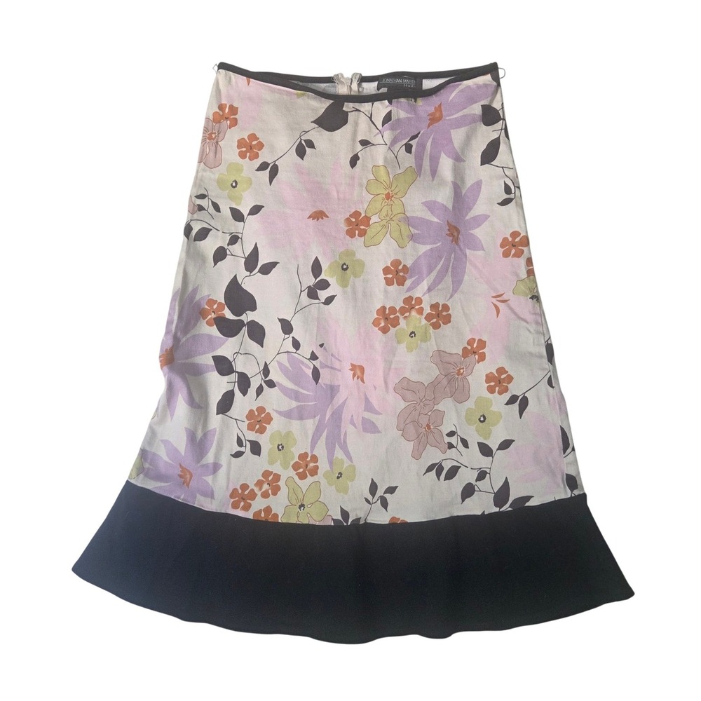VTG Jonathan Martin Floral Skirt L Fairycore Earthy Boho Whimsygoth Cottagecore